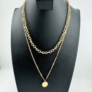 Vintage Layered Chain Necklace Minimalist Timeless Y2K Dainty Retro Medallion